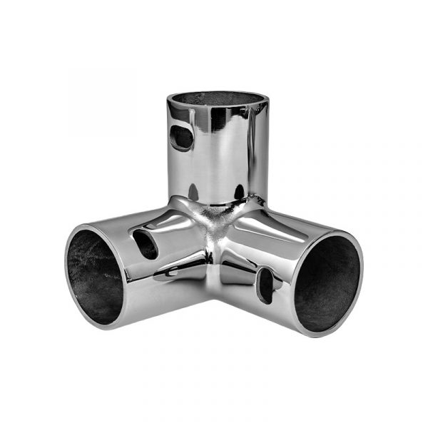 Rail Fitting Manufacturer Cast Stainless Steel 3-way Corner Fitting 22mm 25mm